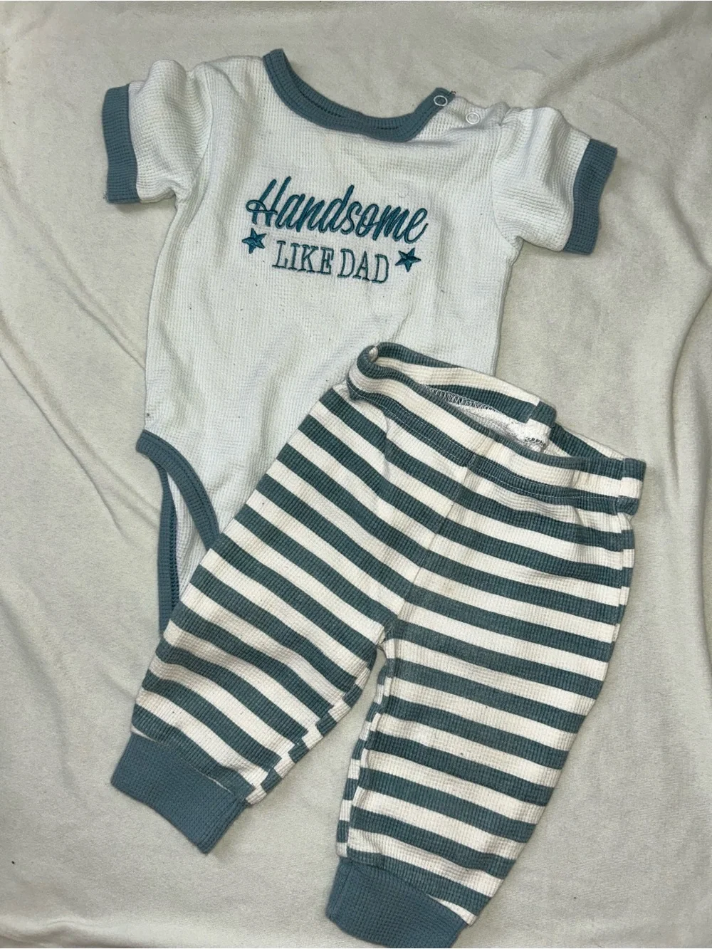 Tahari White and Teal Kids Matching Set